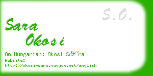 sara okosi business card